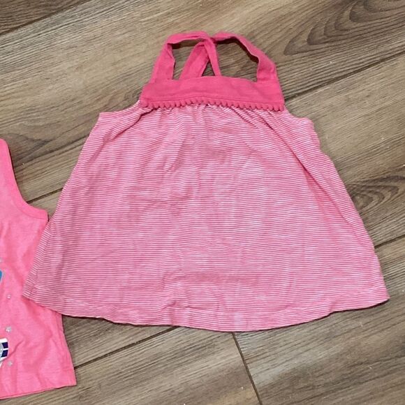 5/$15 Bundle of 2 Infant Girls Pink Summer Tank Tops Size 12M - Picture 2 of 6